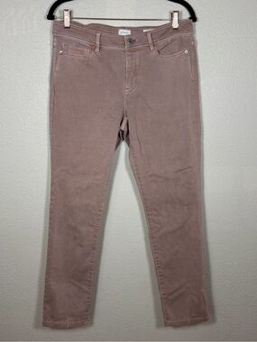 J Jill 8 Dusty Rose Authentic Fit Slim Ankle Denim Jeans Mauve Stretch Coastal